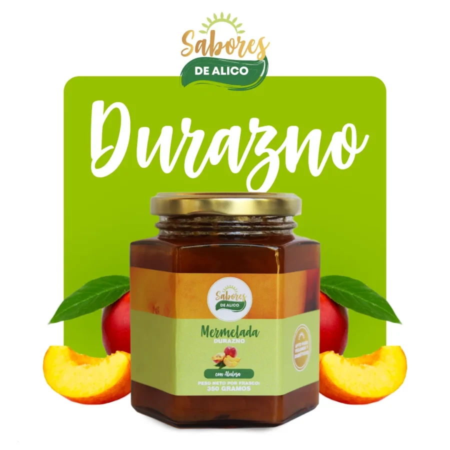 Mermelada de Durazno con Alulosa 350gr — portada Sabores de Alico